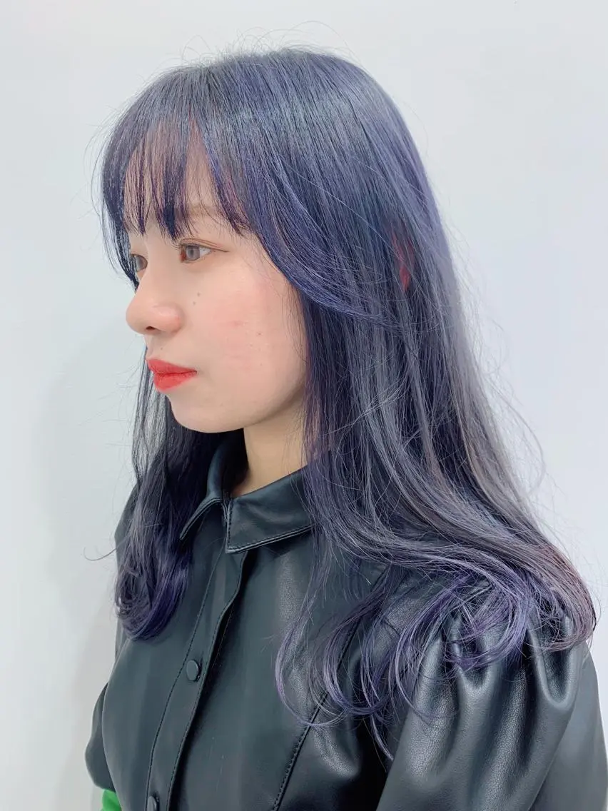 ロング カラー ディープラベンダー ラベンダーカラー 加藤 佑哉のヘアスタイル