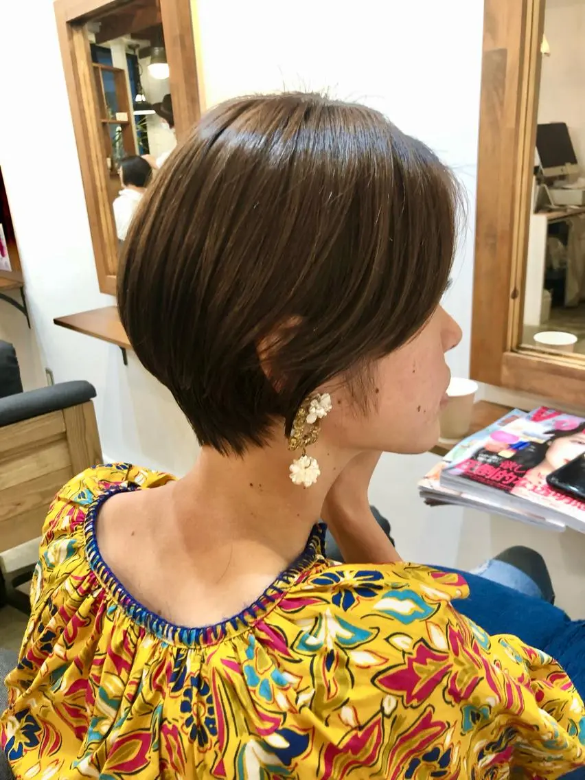 ショート カラー ショートボブ ボブ くせ毛 似合わせカット ショートヘア カット ヘアカラー トリートメント 🍒【Lib】 AIRI 🍒のヘアスタイル