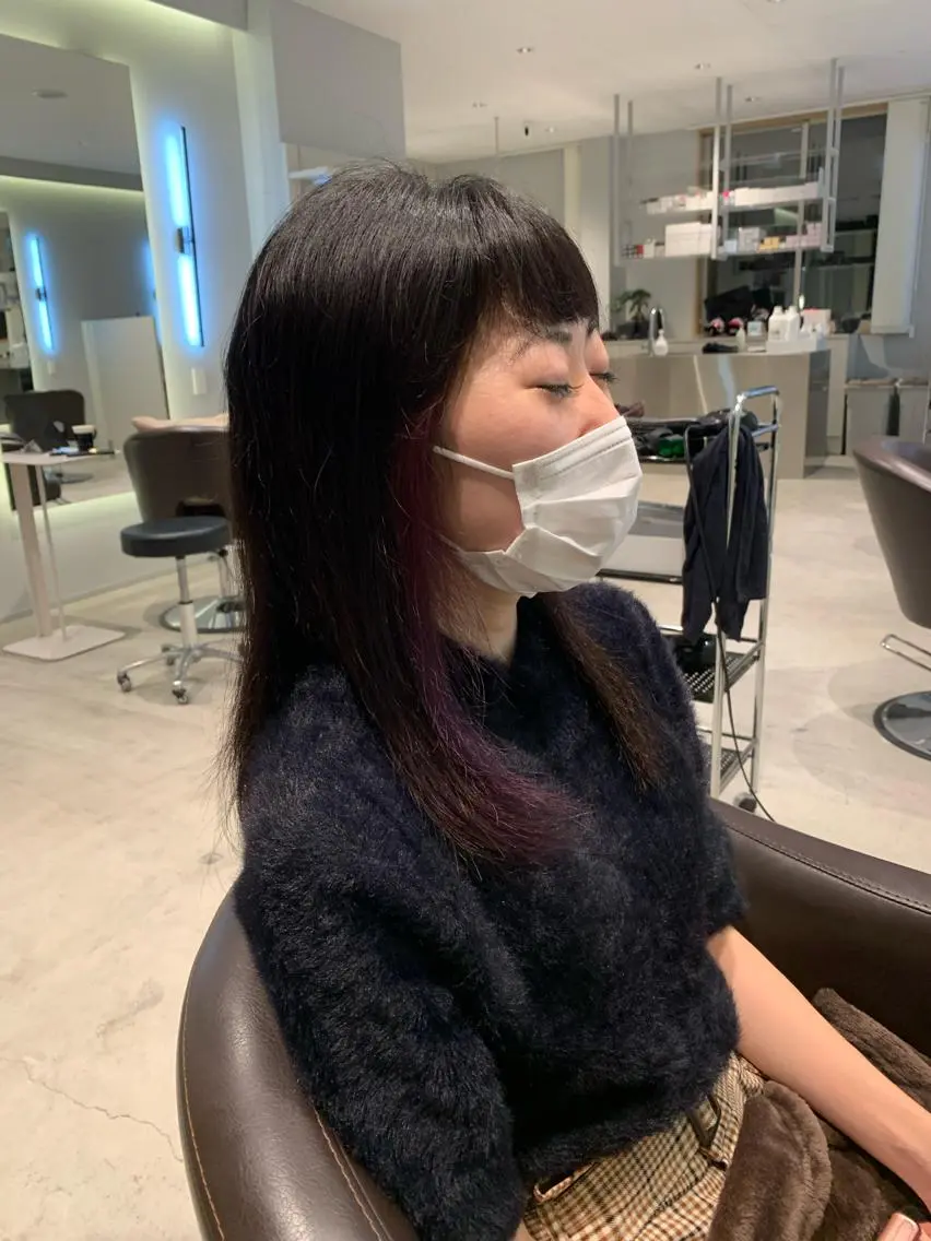 ミディアム カラー 髪質改善ストレート 中林優太のヘアスタイル