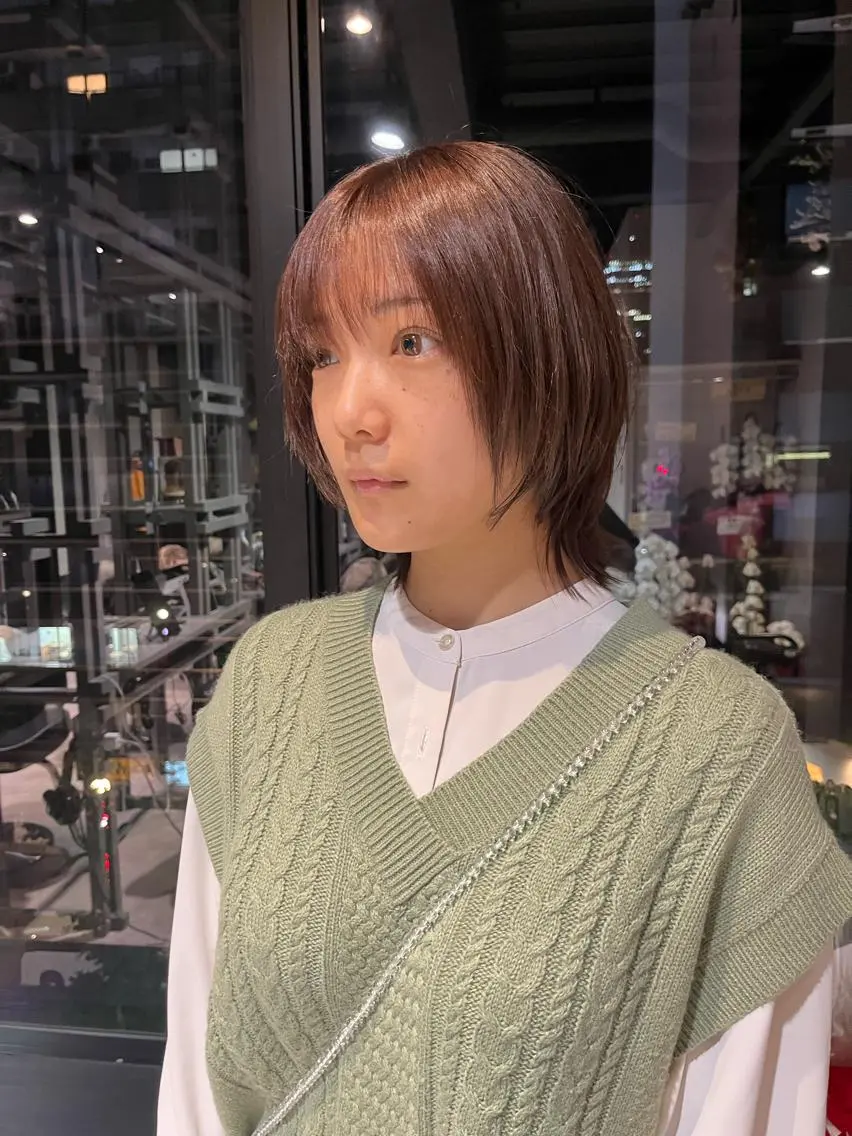 ショート カラー うる艶カラー/恵比寿 ベージュ/丸山陽平のヘアスタイル
