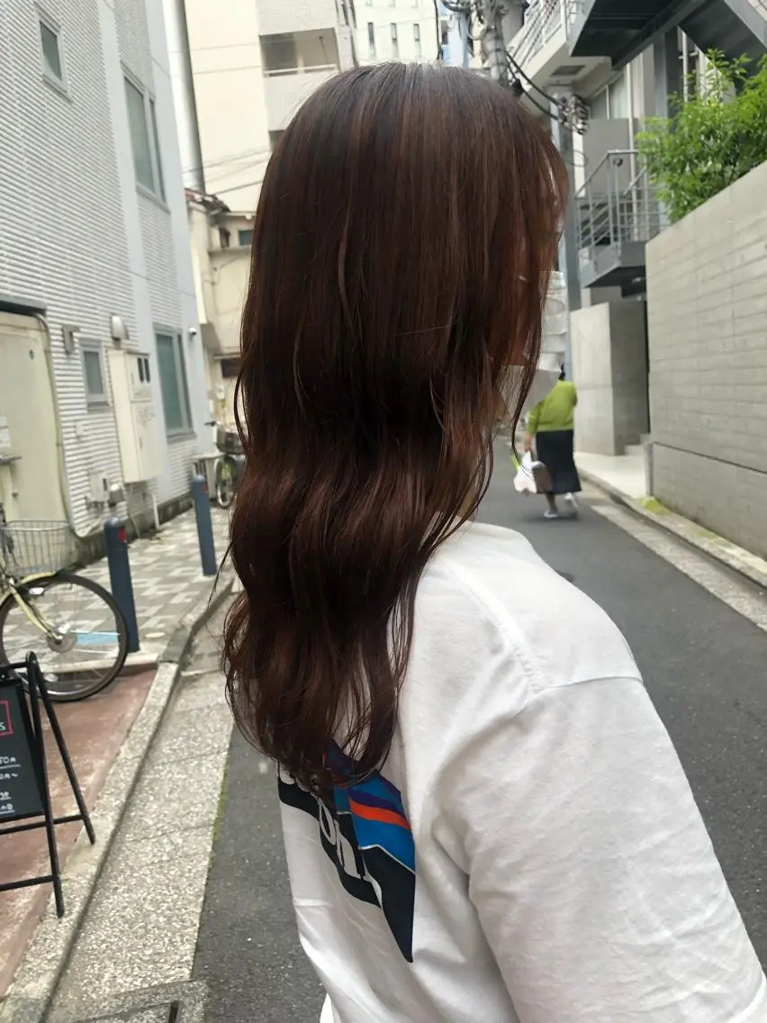 ロング ヘアカラー トリートメント ✨色持ちの良い艶 カラー✨蟹江真世のヘアスタイル