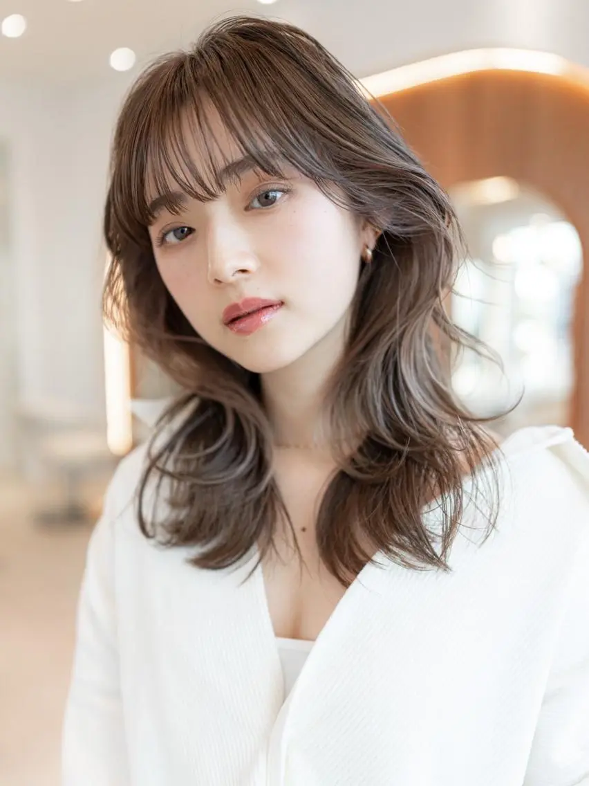 ミディアム カラー カット トリートメント ヘッドスパ ヘアセット 韓国レイヤー🇰🇷 韓国研修◎渋谷カイトのヘアスタイル