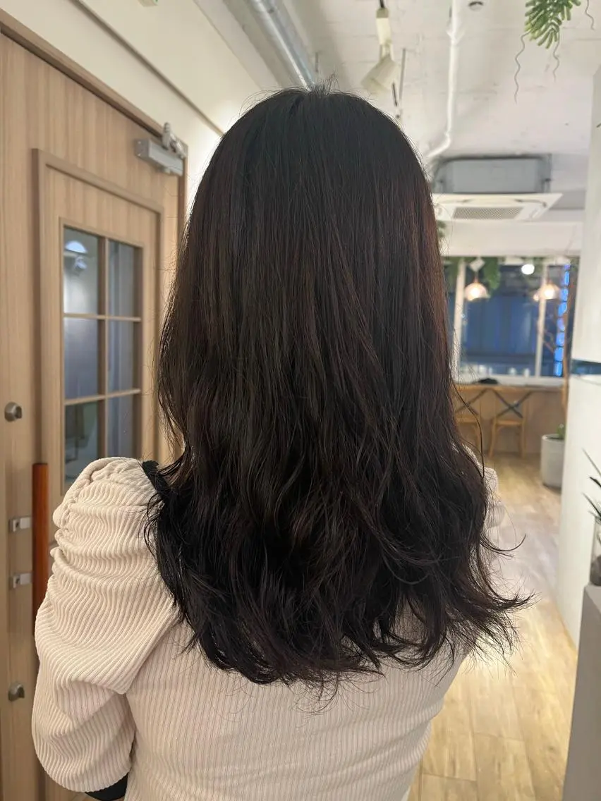 セミロング パーマ カット トリートメント ショート/ボブ/透明 感カラー/高橋あみのヘアスタイル