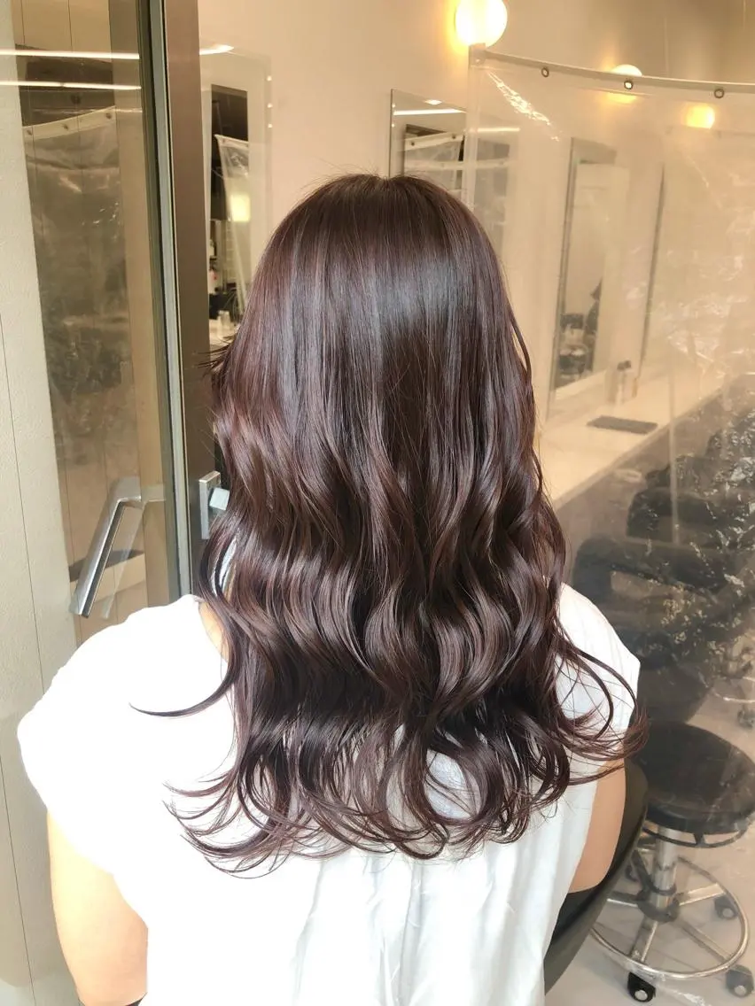 ロング カラー パーマ ヘアアレンジ メンズ キッズ ネイル マツエク・マツパ 上品＆韓国風 🥀海心🥀のヘアスタイル