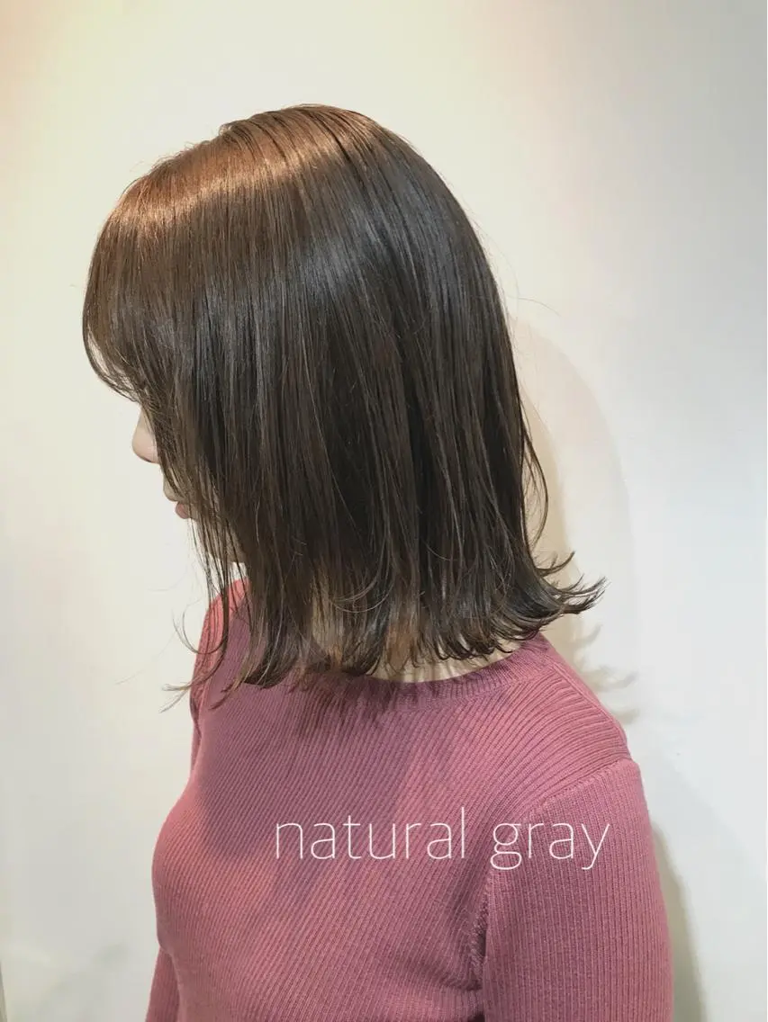 ミディアム カラー ヘアアレンジ グレージュ カット ヘアカラー トリートメント lani ブリーチ /ダブルカラーのヘアスタイル