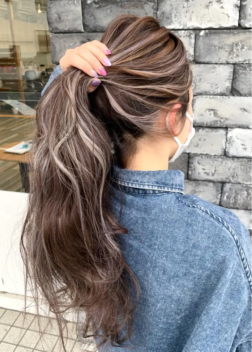 ロング ハイライト ❤️千葉県代表❤️ 店長❤️柿本翔一朗のヘアスタイル
