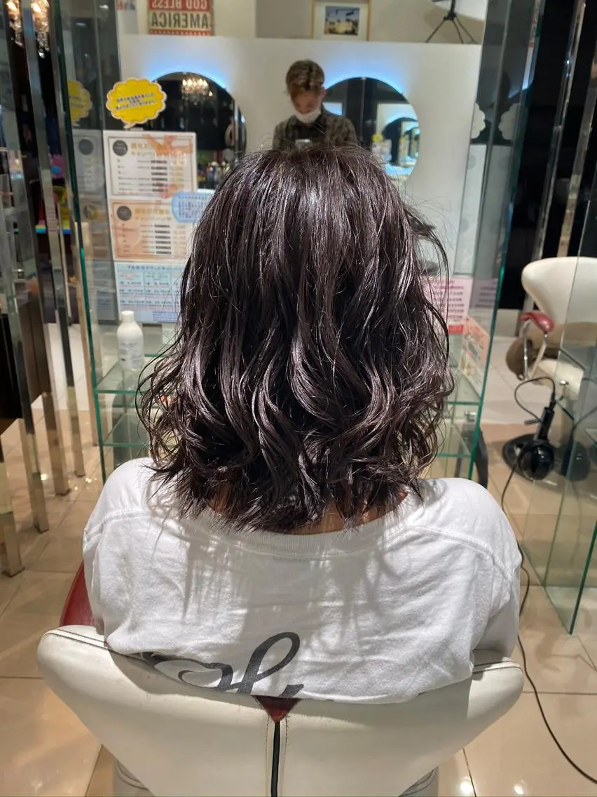 ミディアム カラー 髪質改善・縮毛矯正 白根凌二のヘアスタイル