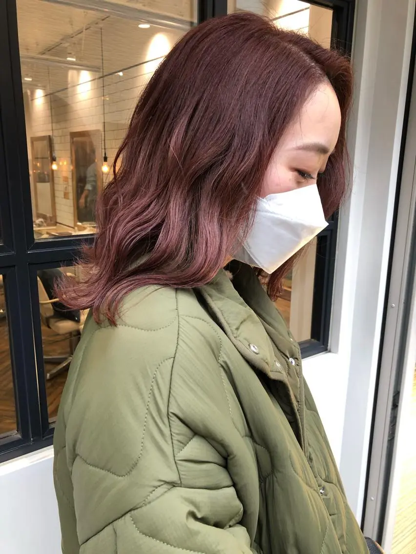 セミロング カラー ラベンダーカラー ラベンダーピンク ピンクカラー ヘアカラー トリートメント 髪質改善/レイヤー/ お顔まわり/Ami.のヘアスタイル