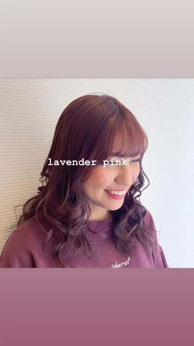 ミディアム カラー 透明感カラー ラベンダーカラー 韓国✖️網紅🖤 パーマYURIYAのヘアスタイル