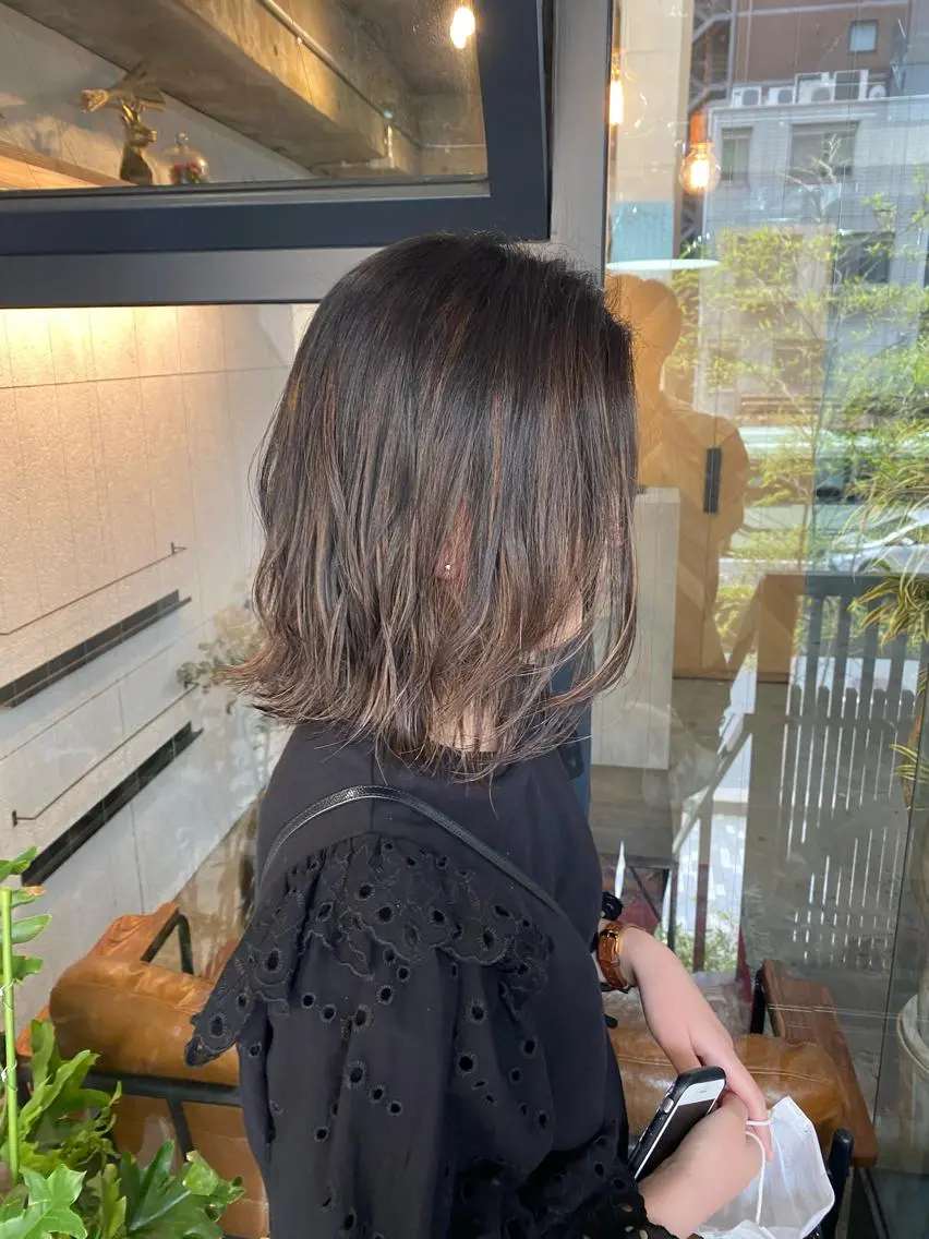 ショート カラー ネイル マツエク・マツパ ハイライトカラー ハイライト 中山 天地のヘアスタイル
