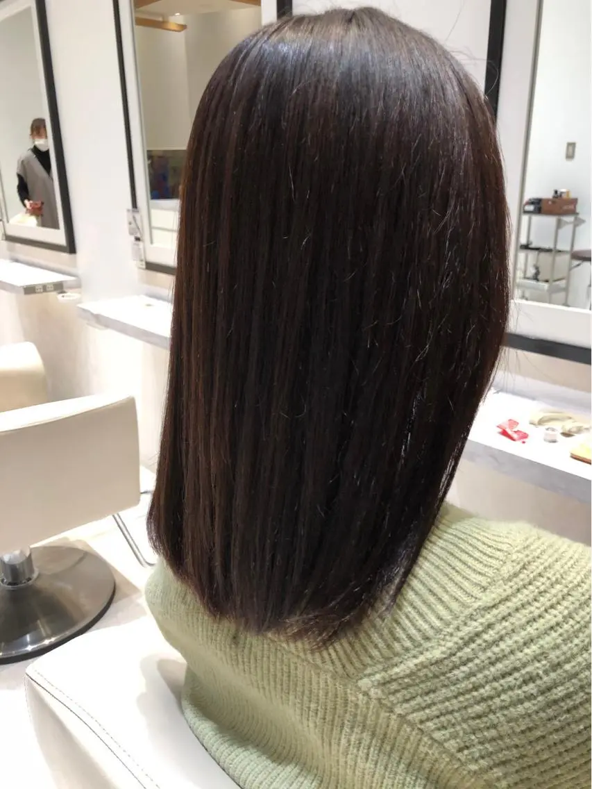 ロング 縮毛矯正 カット ヘアカラー トリートメント k-twoたき✨艶感 カラー/美髪矯正のヘアスタイル