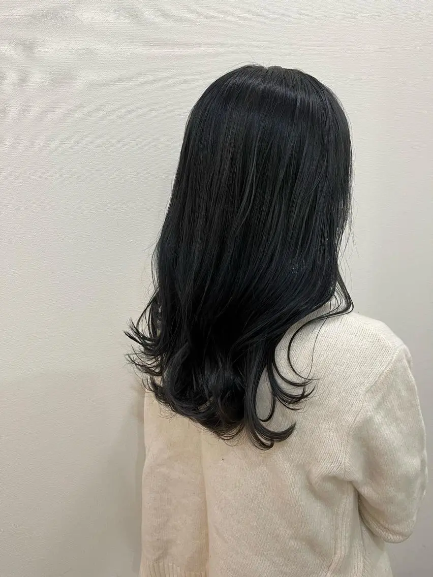 ロング カラー ベージュカラー 黒髪 ブルーカラー ブルーブラック イヤリングカラー カット パーマ トリートメント ヘアセット 👑👑👑👑工藤 敬👑👑👑👑のヘアスタイル