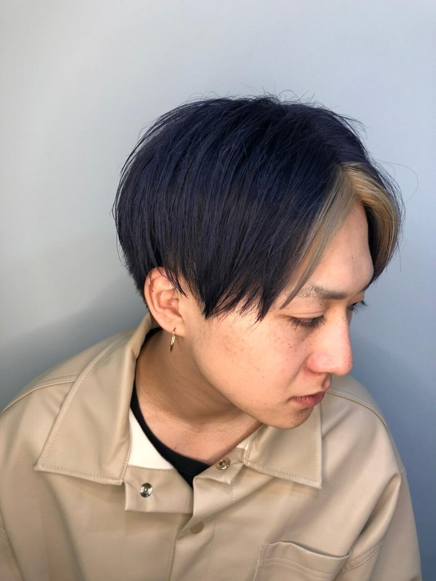 ショート メンズ カラー コンマヘア メンズインナーカラー メンズ韓国風 韓国マッシュ メンズメッシュ トップスタイリスト ✨KIRIKA中野✨のヘアスタイル