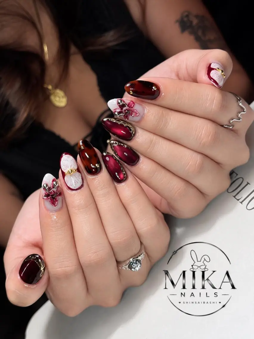 ネイル アートネイル チークネイル ドット フットネイル フレンチネイル ハンドネイル Mika Nails 心斎橋のネイルデザイン