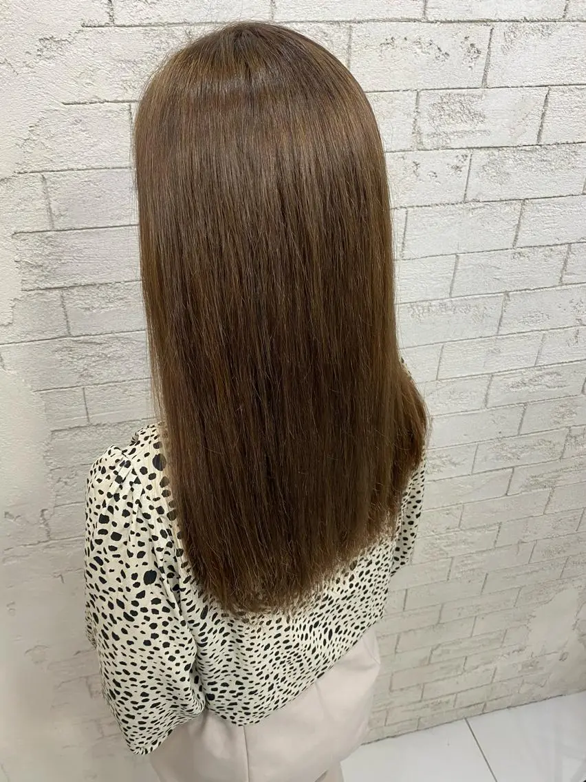 ロング カラー ベージュカラー グレージュ達人/赤み 消し/ブリーチ/岩崎のヘアスタイル