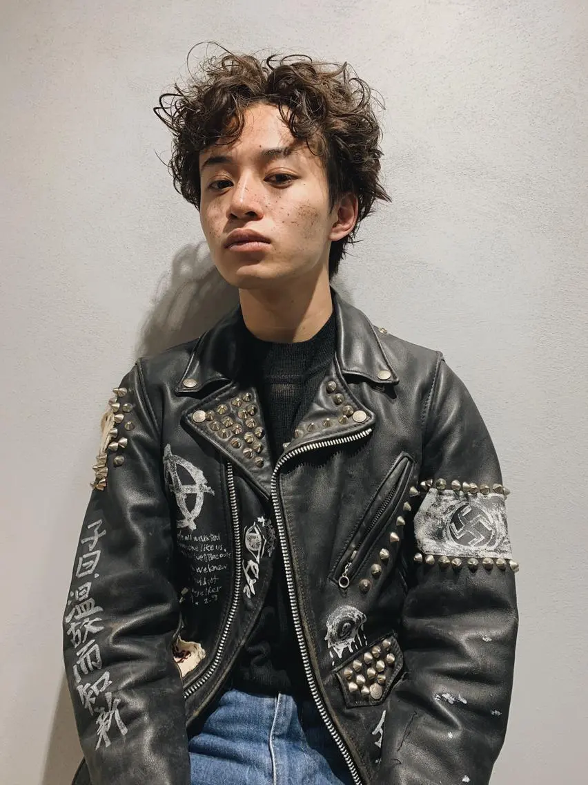 ショート カラー パーマ メンズ ボブパーマコテ巻き風 パーマNo1深江秀平のヘアスタイル