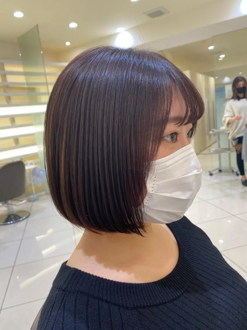 ミディアム カラー レイヤーカット/ ハイライト　千咲季のヘアスタイル