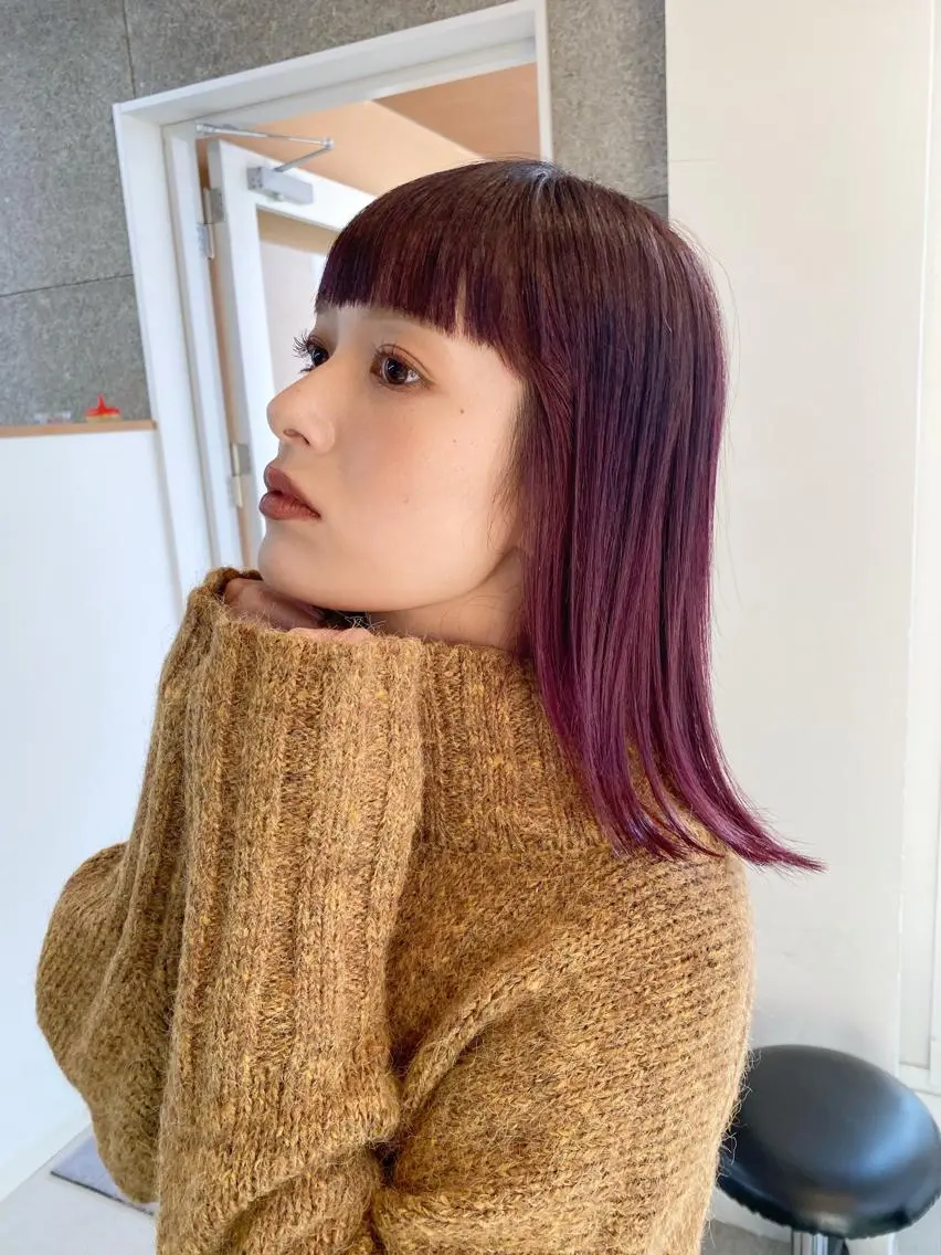 ミディアム カラー カット ヘアカラー トリートメント 八谷 将平のヘアスタイル
