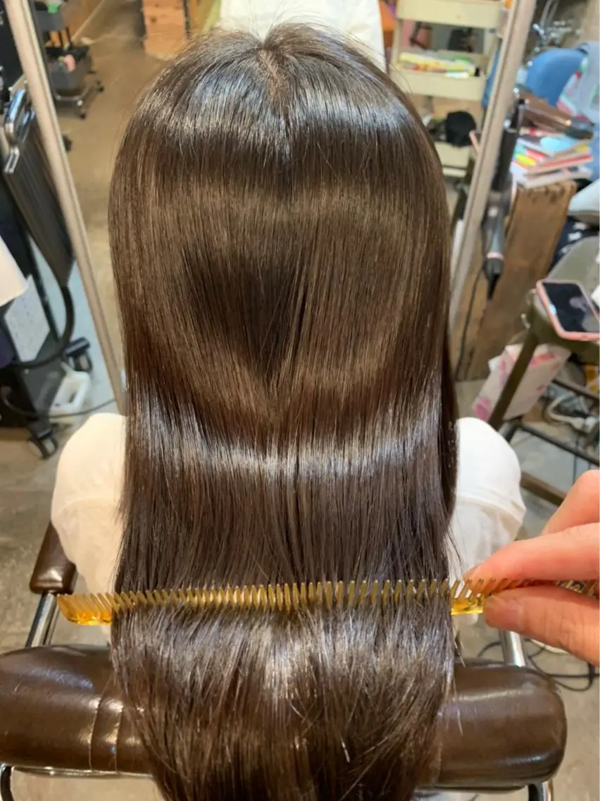 セミロング 髪質改善 トリートメント トリートメント ヨッ シーのヘアスタイル