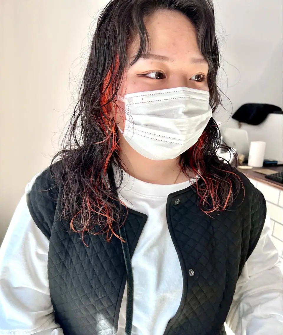 ロング カラー ミストバング イヤリングカラー  フェイスフレーミング インナーカラー mizuki ニュアンスパーマのその他イメージ