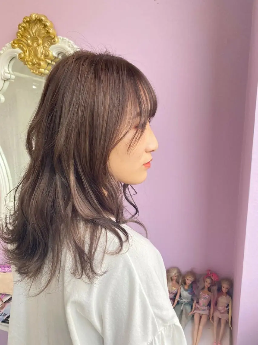 セミロング カラー ヘアアレンジ グレージュ ヘアカラー ナカシマ  アユミのヘアスタイル