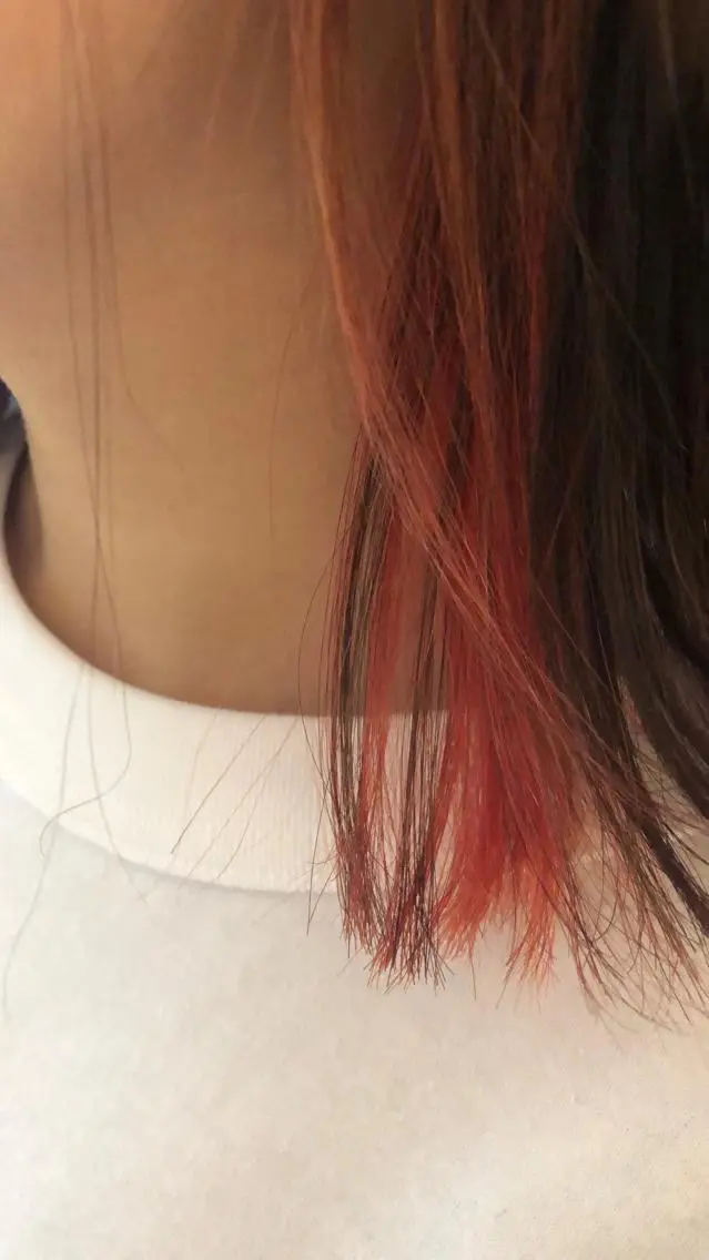 ミディアム カラー インナーカラー 韓国hair ·͜· watanabeのヘアスタイル
