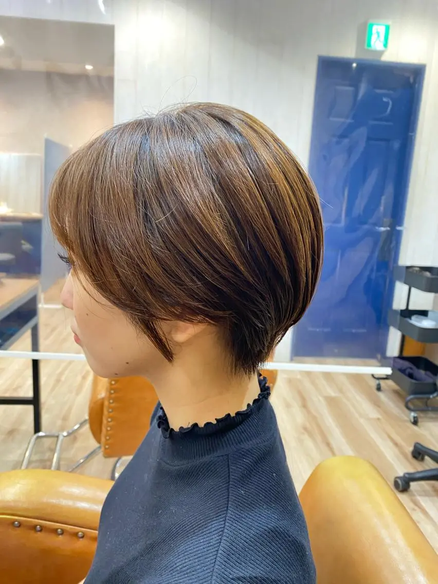 ショート カラー パーマ ヘアアレンジ ✨艶髪✨ 奈須晴香のヘアスタイル
