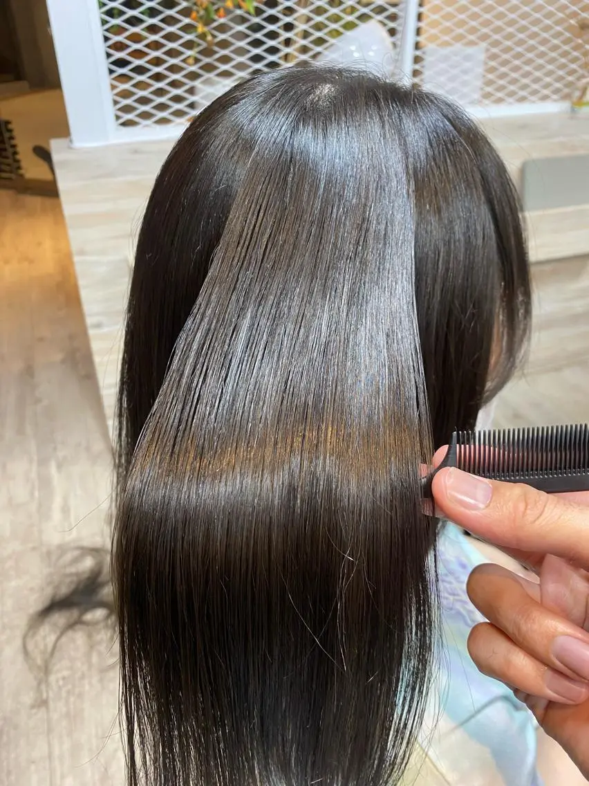 セミロング 髪質改善 メンズパーマゆうひのヘアスタイル