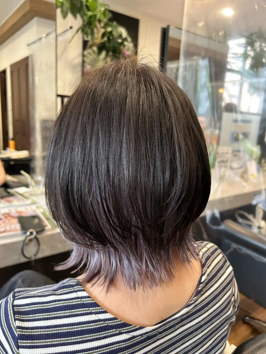 ミディアム カラー ブリーチ カット ヘアカラー 吉川 茉由子のヘアスタイル