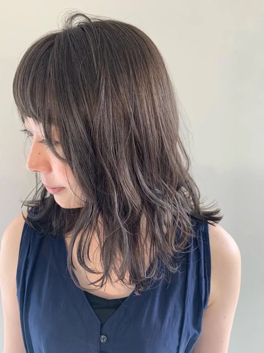 セミロング カラー パーマ ヘアアレンジ 加藤 綾華のヘアスタイル