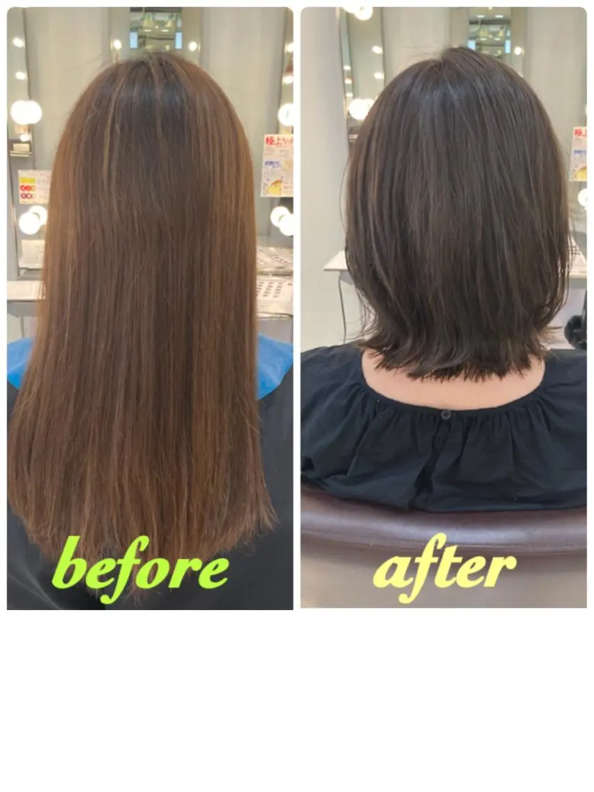 ミディアム カラー 品田 真里のヘアスタイル
