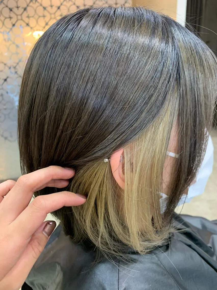 ロング カラー ベージュカラー ブリーチ インナーカラー たなか りなのヘアスタイル