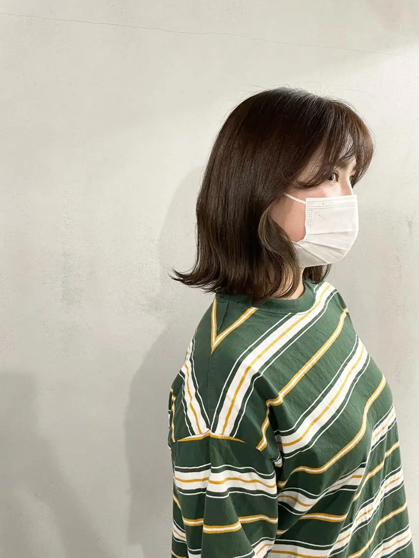 ミディアム カラー パーマ ヘアアレンジ メンズ キッズ ネイル マツエク・マツパ アイブロウ ベージュカラー ブラウンカラー カラーマツエク ブラウン #tag 稗田綾加のヘアスタイル