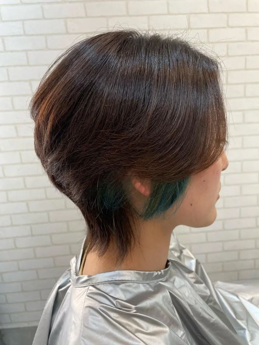 ショート カラー イヤリングカラー ウルフカット 米本 匠のヘアスタイル