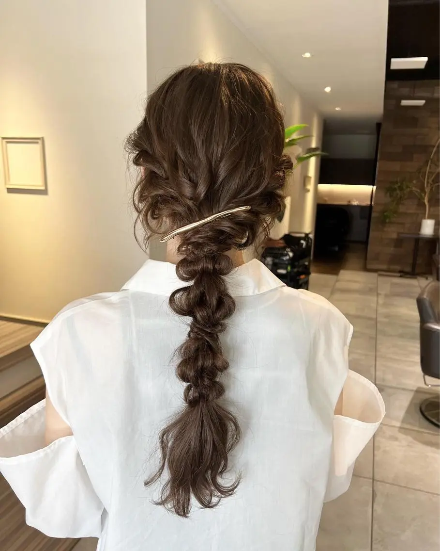 ロング ヘアアレンジ 結婚式・ブライダル ロング ヘアセット 西村 美羽のヘアスタイル
