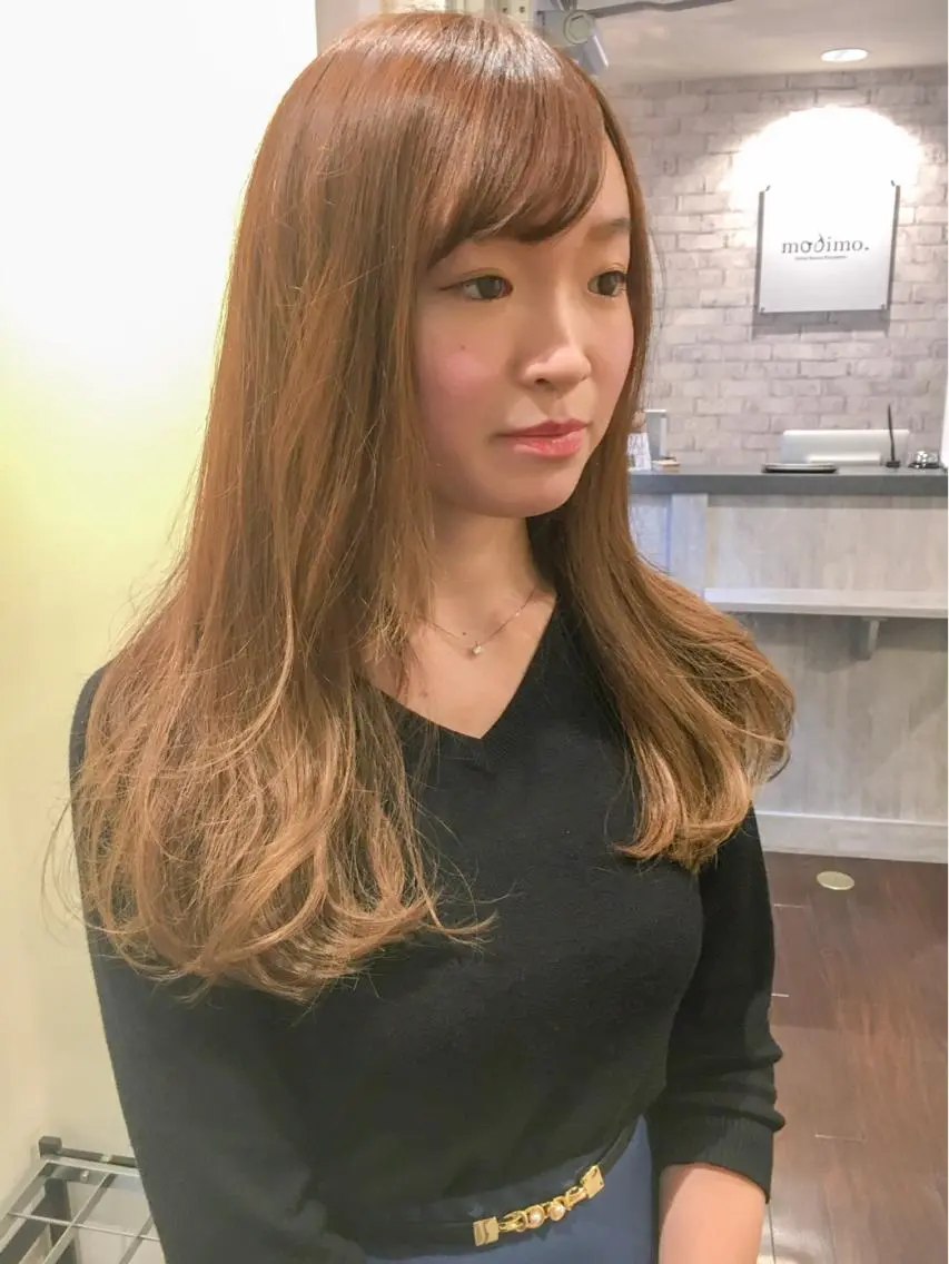 ロング カラー バレイヤージュ ブリーチ レイヤーカット カット ヘアカラー トリートメント ヘッドスパ 髪質改善ハッシュフェ イスレイヤーYASUのヘアスタイル
