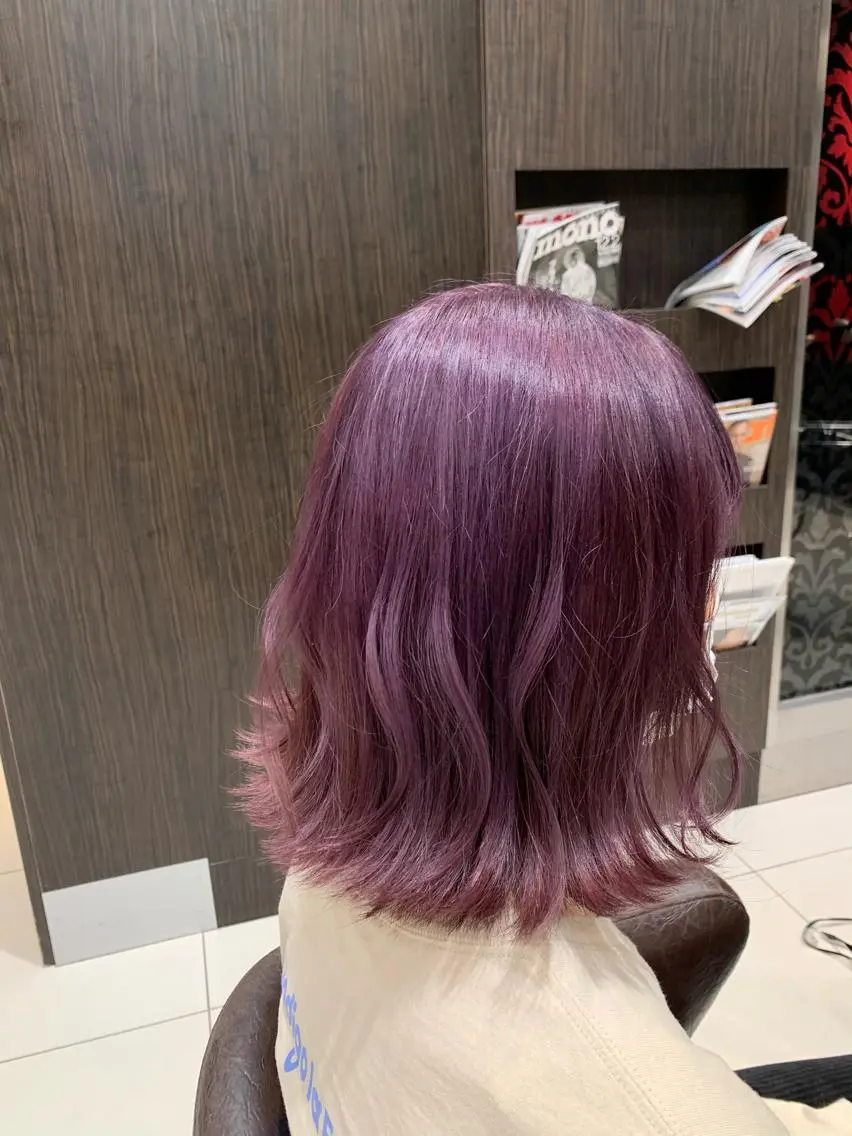 ショート カラー ピンクカラー バイオレットカラー バイオレットピンク 岡本 勇輝のヘアスタイル