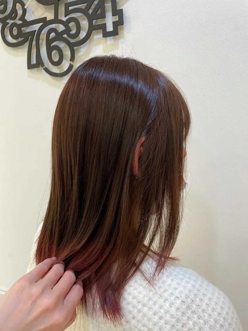 ミディアム カラー ヘアアレンジ ヘアカラー トリートメント リリー /Men's/パーマのヘアスタイル