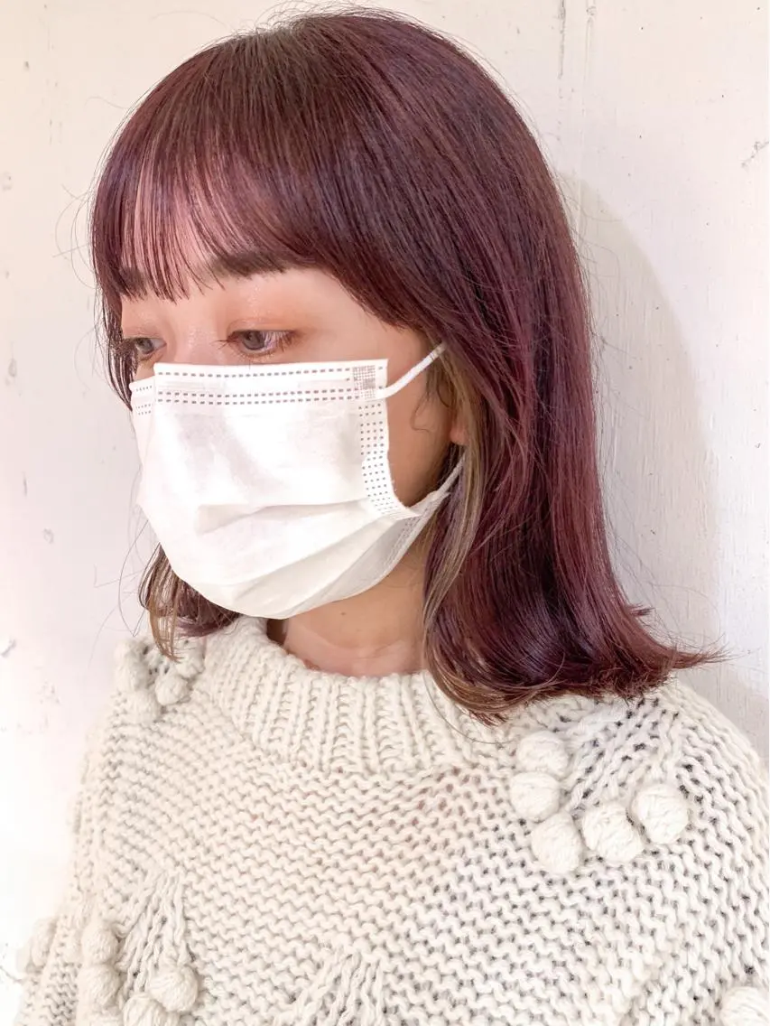 ミディアム カラー ヘアアレンジ ヘアカラー トリートメント yuka .のヘアスタイル