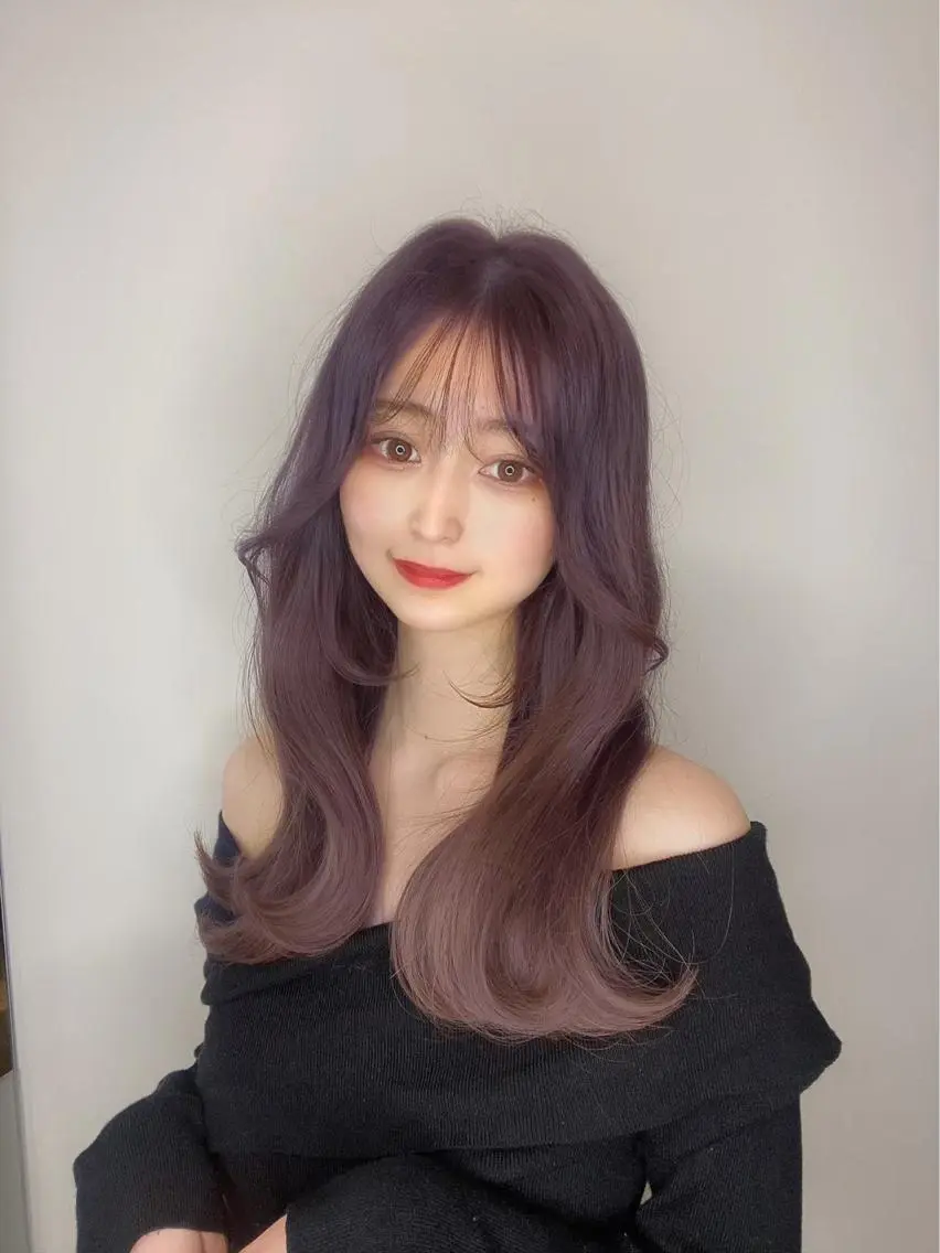 ロング 髪質改善 韓国風ヘア レイヤーカット 縮毛矯正 トリートメント カット ヘアカラー トリートメント 💜髪質改善💜韓国 レイヤー💜TAKUのヘアスタイル