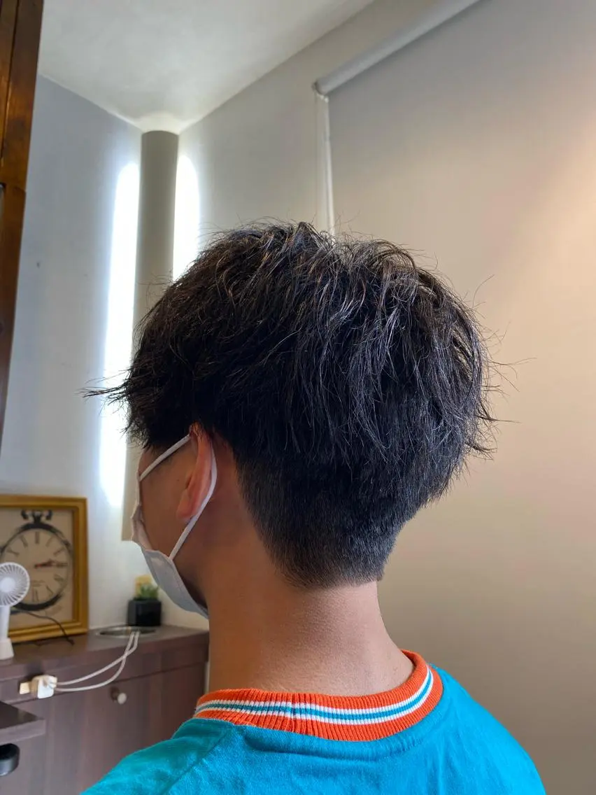 ショート パーマ メンズ マッシュ 刈り上げ 元住吉プランツヘアー ☘️まるやま☘️のヘアスタイル