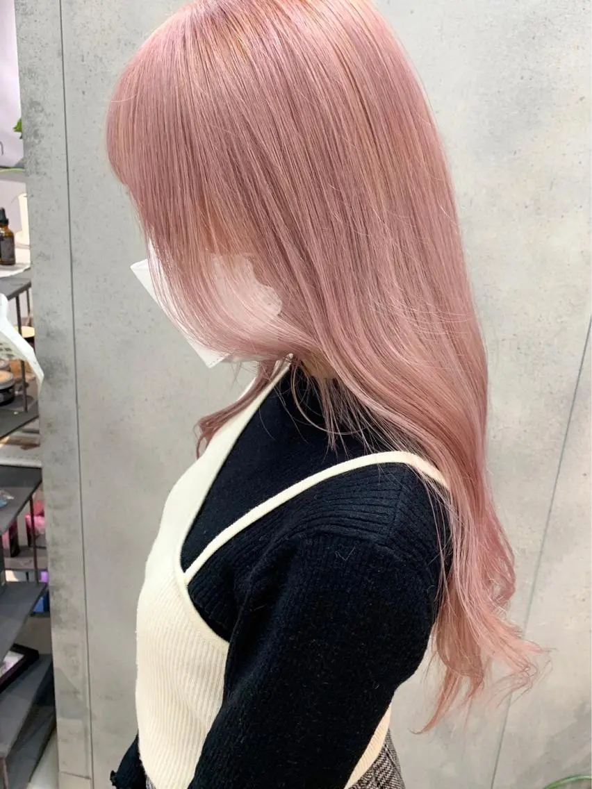 ロング カラー ボブ/透明感ベージュ 🫧クルミ🌟のヘアスタイル