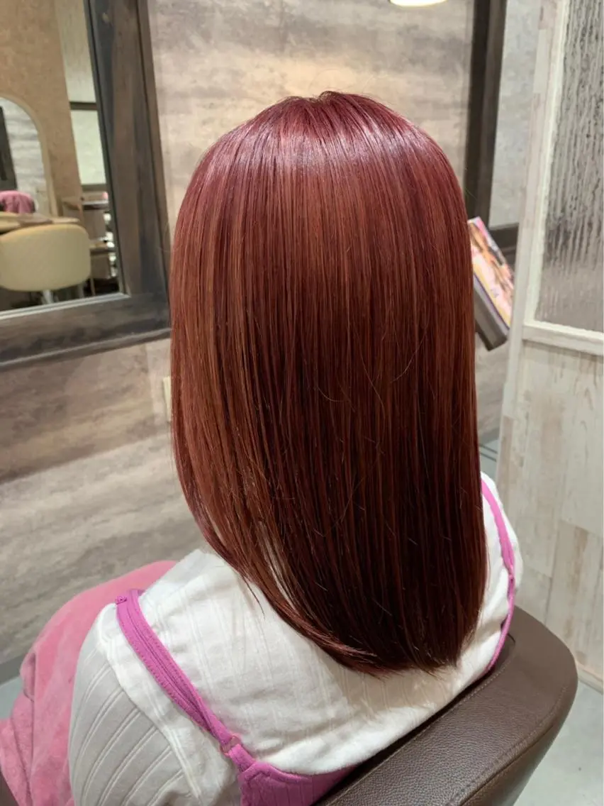 ミディアム カラー ピンクカラー Blanco Color&Careのヘアスタイル