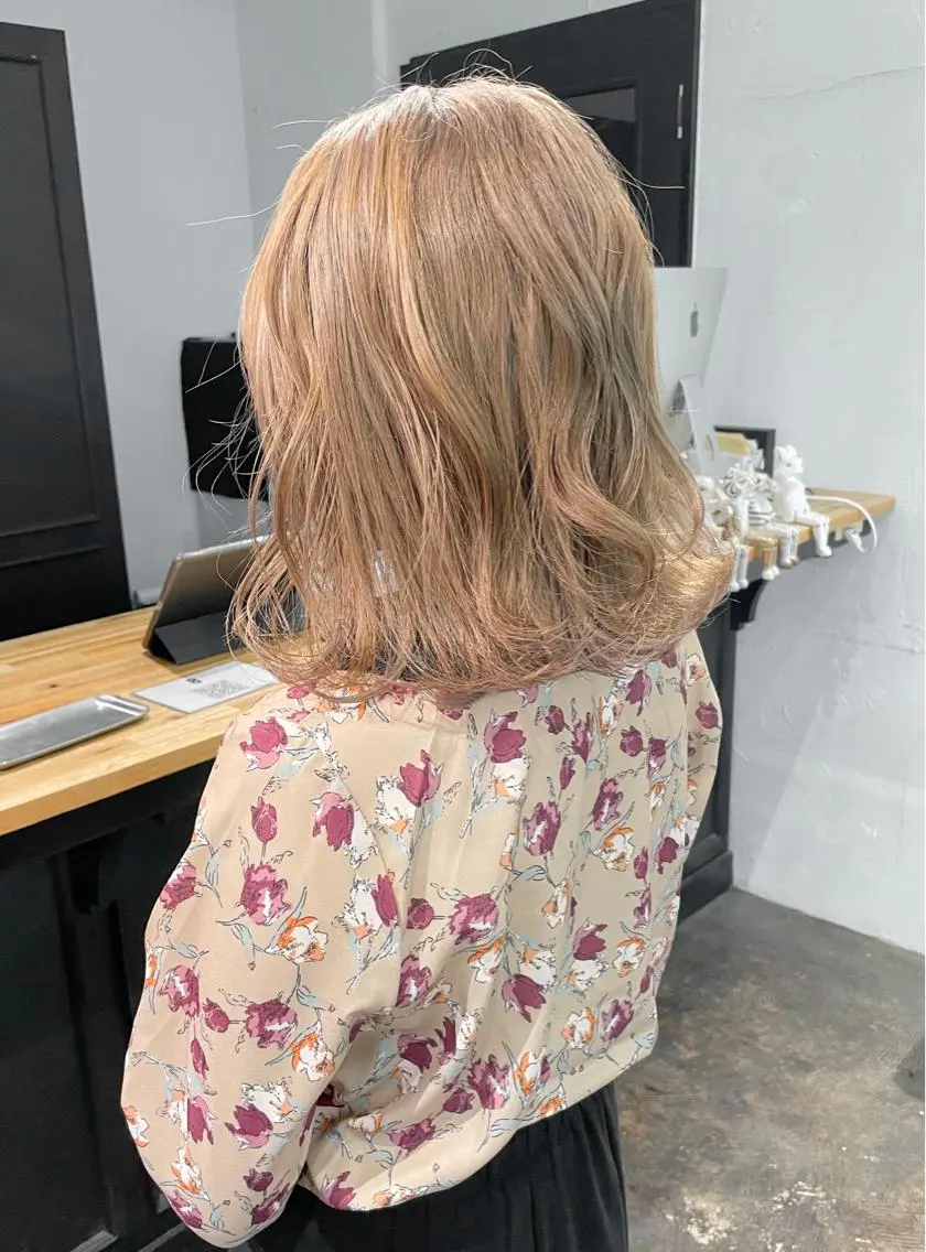 ミディアム カラー メンズパーマ メンズ特化ryoのヘアスタイル