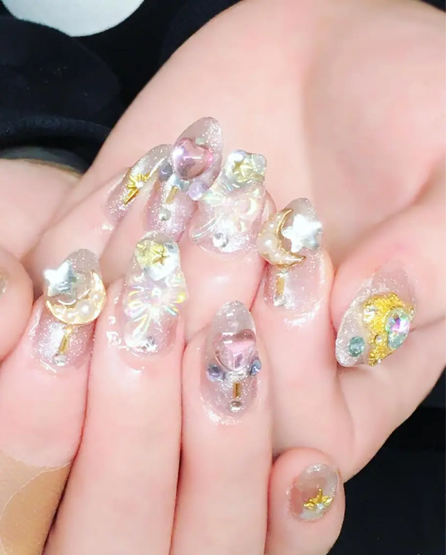 ネイル アートネイル ジェルネイル キラキラネイル 冬ネイル Nyanco Nailのネイルデザイン