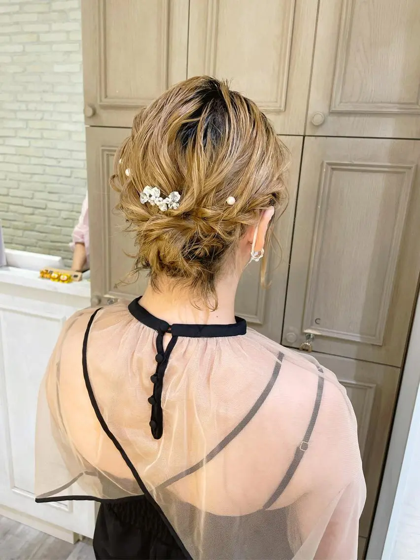 ショート ヘアアレンジ ボブ シールエクステ横浜 🐏☁️miminaのヘアスタイル