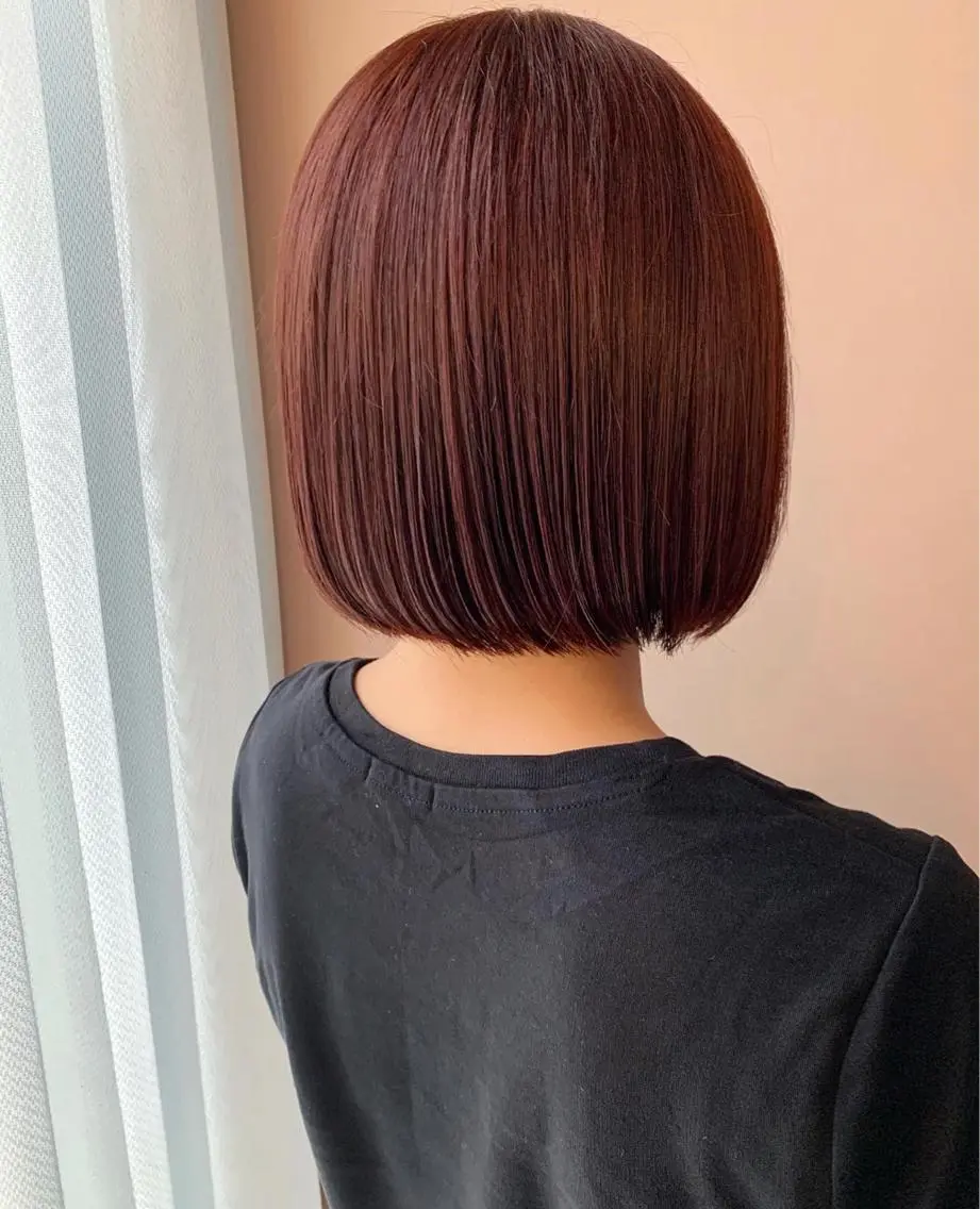 ショート カラー ブリーチ ダブルカラー ブリーチなしカラー レッドカラー カット ヘアカラー トリートメント hubhair レイヤー/透明感のヘアスタイル