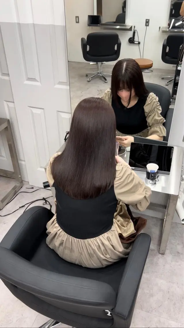 ロング カット ヘアカラー トリートメント 🫧髪質改善 講師🫧🍎幹細胞のヘアスタイル