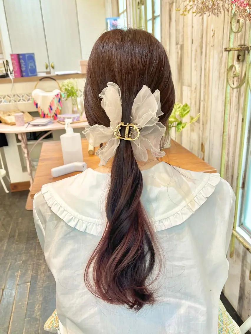 ロング カラー ベージュカラー インナーカラー ピンクカラー ピンクベージュ 髪質改善☆ 縮毛矯正miyuのヘアスタイル