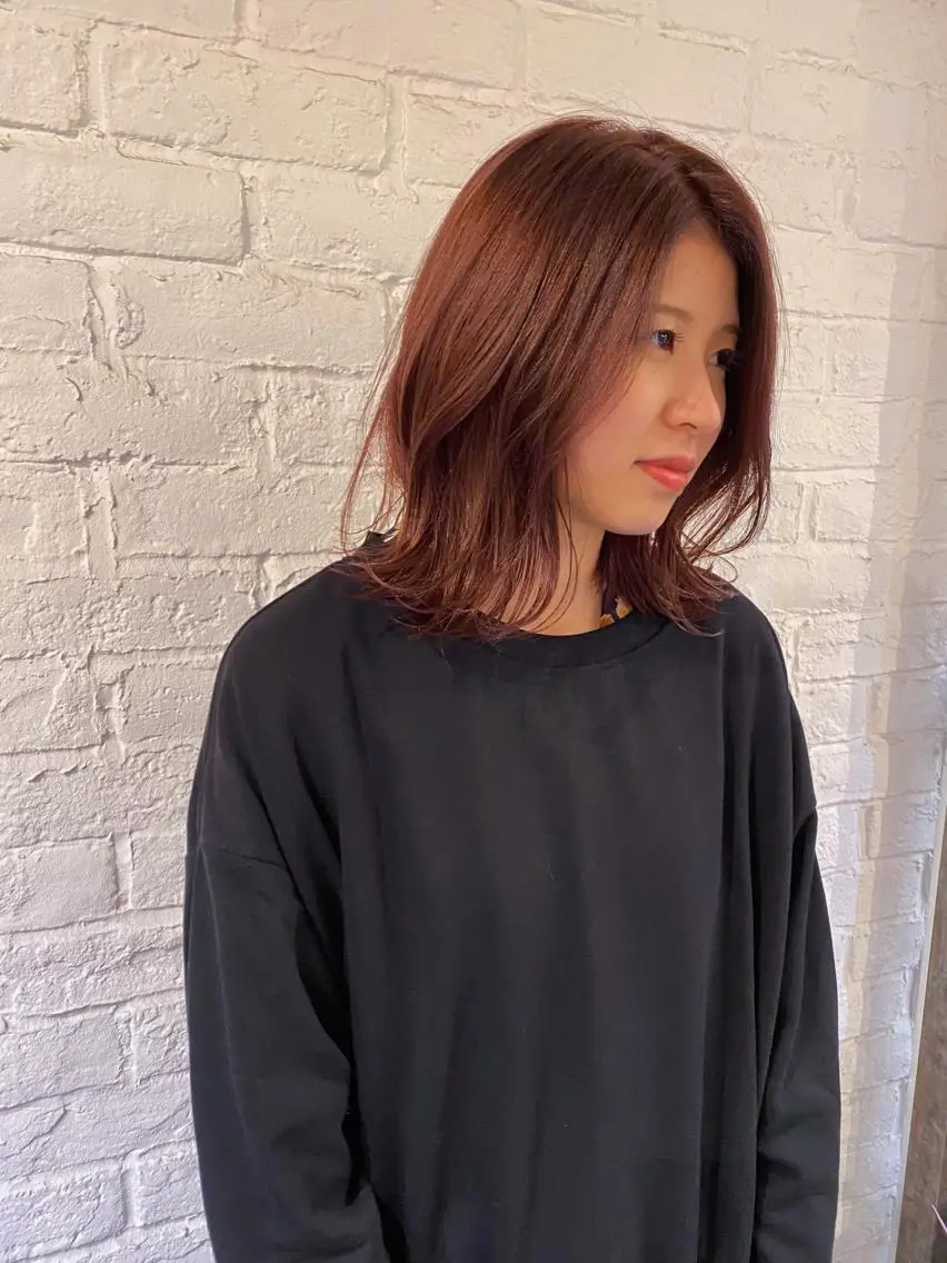 ミディアム カラー ベージュカラー ブリーチ ピンクカラー ピンクベージュ 吉田 光佑のヘアスタイル